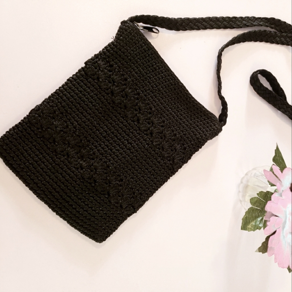 ALDO Black Crocheted Crossbody Purse
